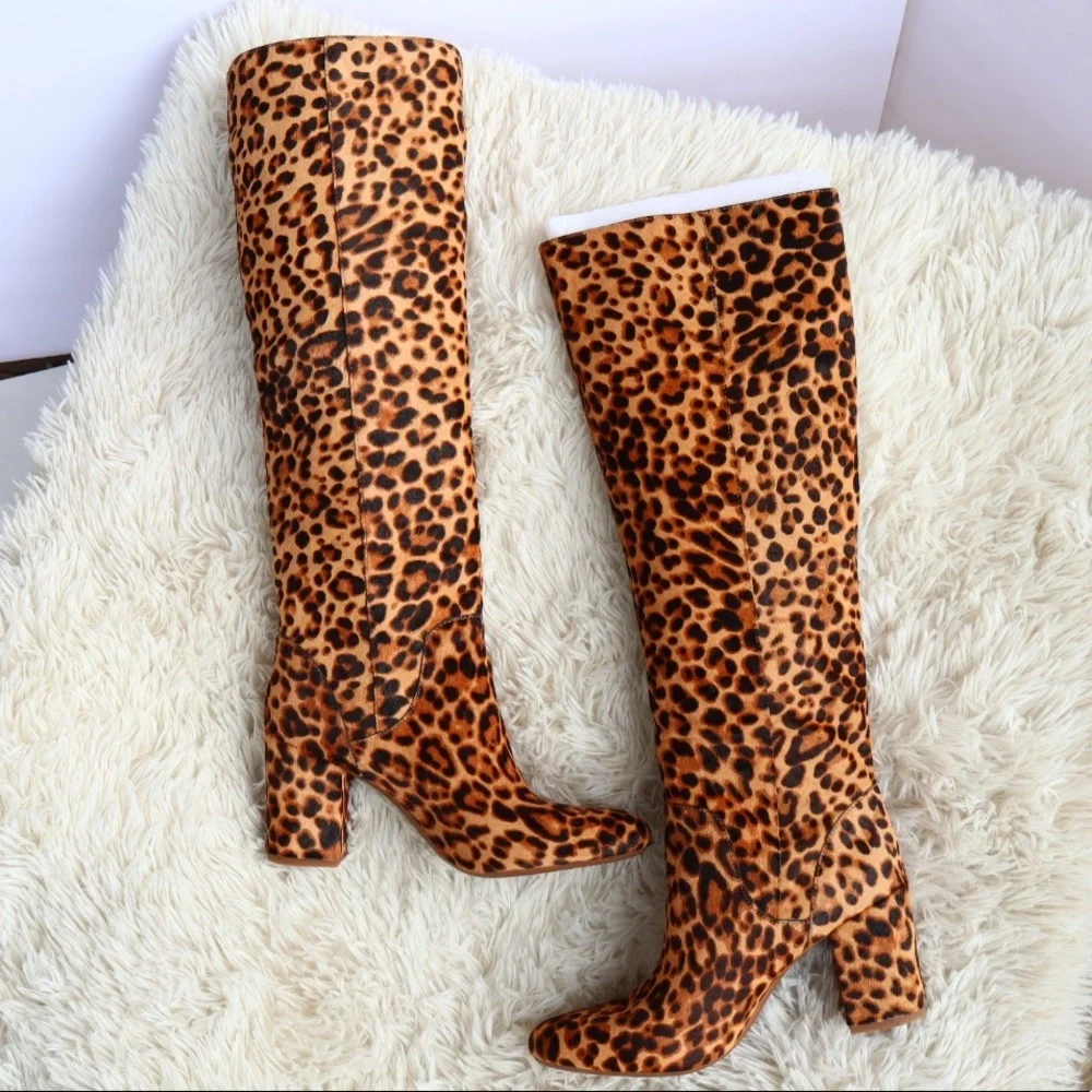 Gianni Bini Jellenia Leopard Print Haircalf Boots - Picture 6 of 14